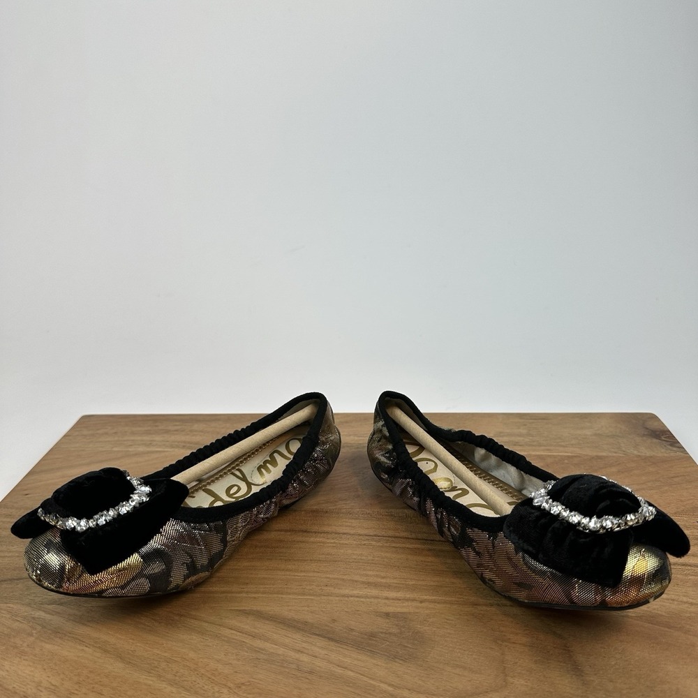 New Big Kids Sam Edelman Farah Bronze Metallic Ballet‎ Flats Shoes Size 1 Y - Picture 5 of 8